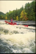 155023 Canoe In Rapids Quebec A4 Photo Print