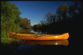 155024 Cedarstrip Canoe And Fall Colors Quebec A4 Photo Print