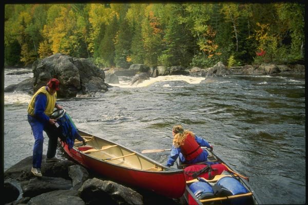155025 Fall Canoeing Quebec A4 Photo Print