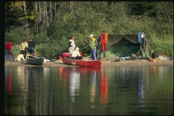 155039 Canoe Campers March River, Quebec A4 Photo Print