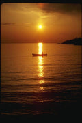 155043 Canoeist Lake Superior, Ontario A4 Photo Print