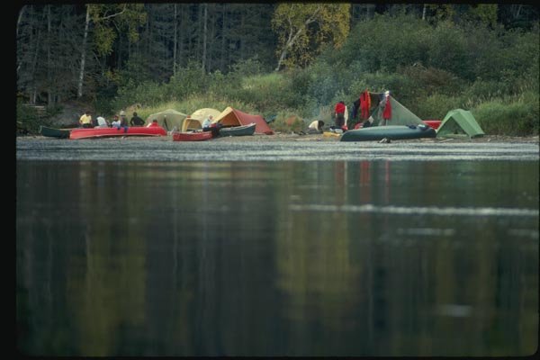 155055 Canoe Campers Quebec A4 Photo Print