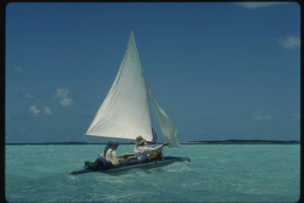 155066 Kayak sailing Bahamas A4 Photo Print