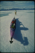 155070 Hauling Kayak On Ice A4 Photo Print