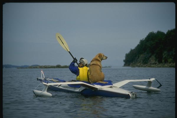 155078 Tryak person And Dog Vancouver Island, B.C. A4 Photo Print