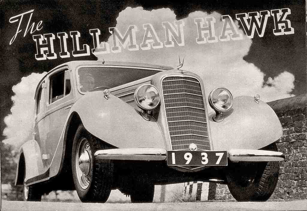 156 The Hillman Hawk 1937 Vintage A4 Photo Print