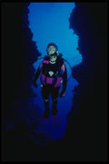 156092 Scuba Diver In Underwater Crevice A4 Photo Print