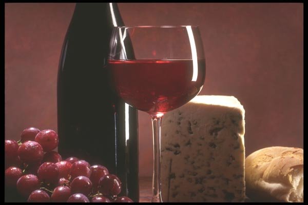 157063 Red Wine With Blue Cheese A4 Photo Print