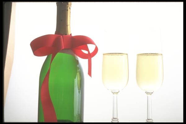 157072 Champagne Christmas New Year's Eve A4 Photo Print