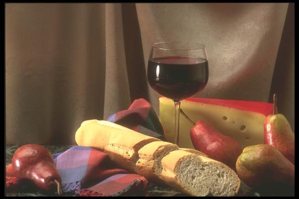 157074 Red Wine Platter With Swiss Cheese A4 Photo Print