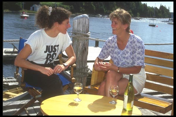 157088 Women Enjoying White Wine A4 Photo Print