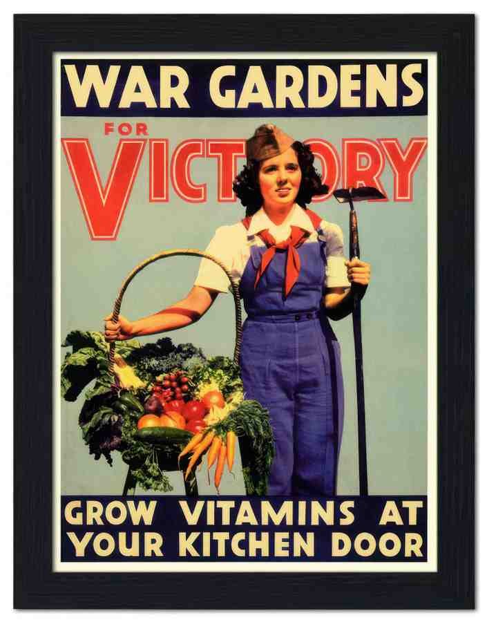 1582 war gardens for victory war poster 1940s 2 Vintage Advert A4 Photo Print