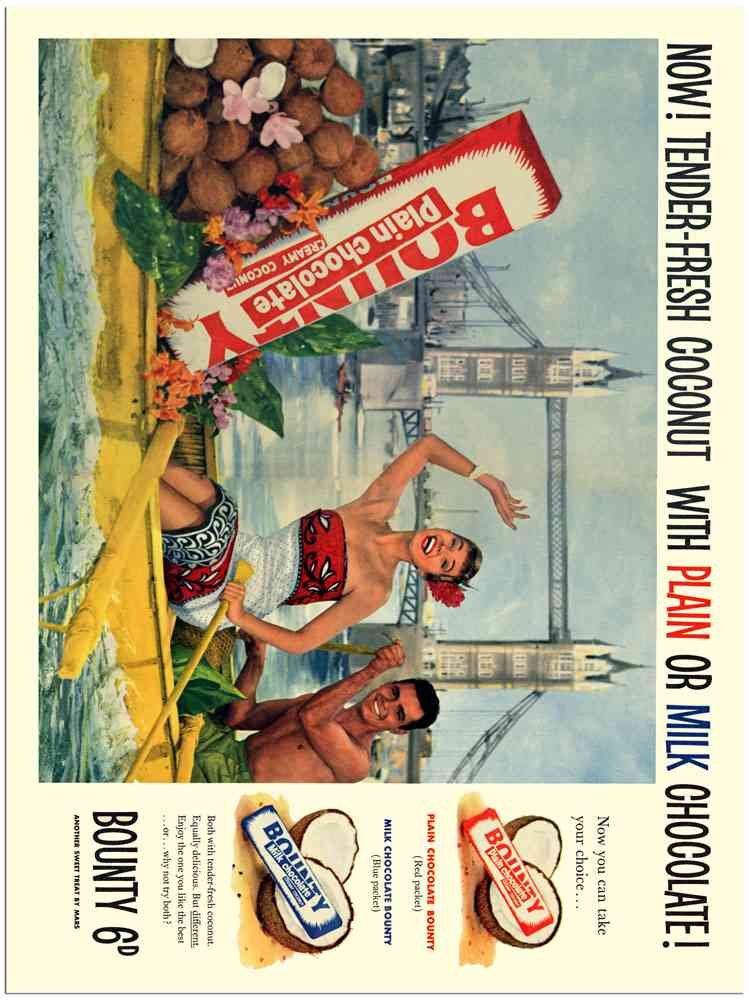 1605 Bounty Chocolate London 1956 Vintage Advert A4 Photo Print
