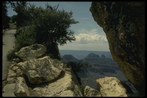 162071 Canyon View Through Cliffs A4 Photo Print
