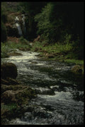 162090 Creek Flowing To The River A4 Photo Print