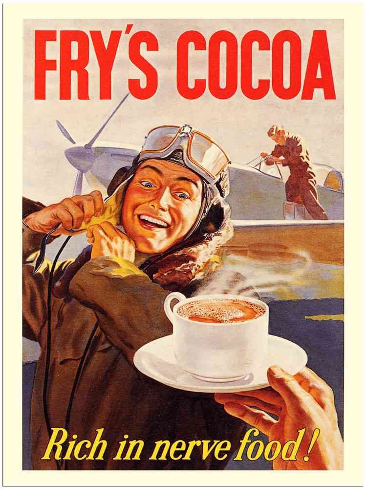 1645 Frys Cocoa Airforce War Poster 1 1940S Vintage Advert A4 Photo Print