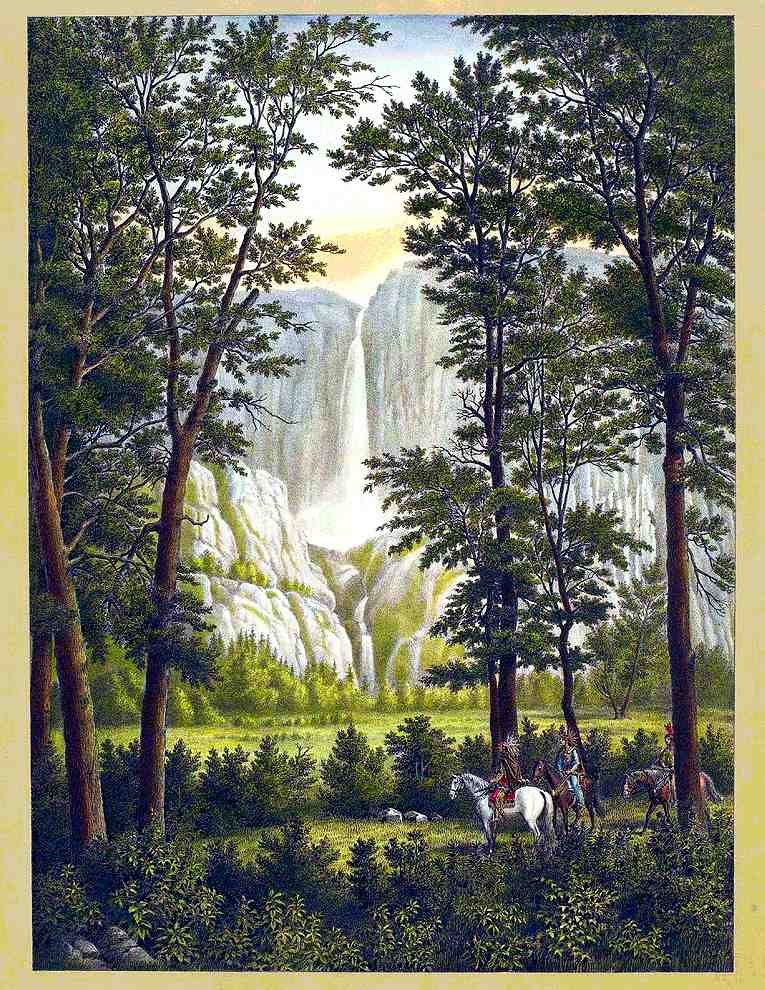 166 Waterfall Vintage A4 Photo Print