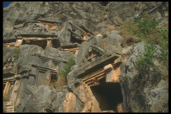 166058 Rock Tombs, Myra A4 Photo Print