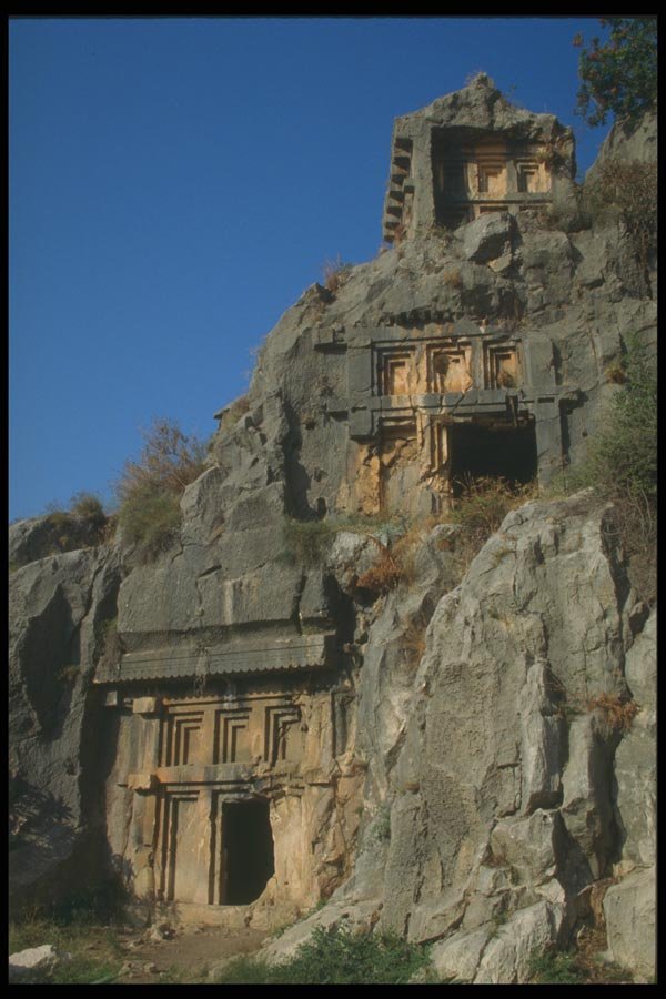 166063 Rock Tombs, Myra A4 Photo Print