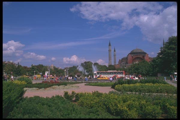 166075 Hagia Sophia And Gardens, Istanbul A4 Photo Print