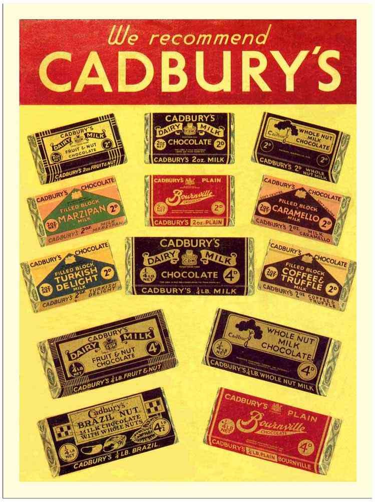 167 19 Cadburys Chocolate 1940S advert A4 Photo Print