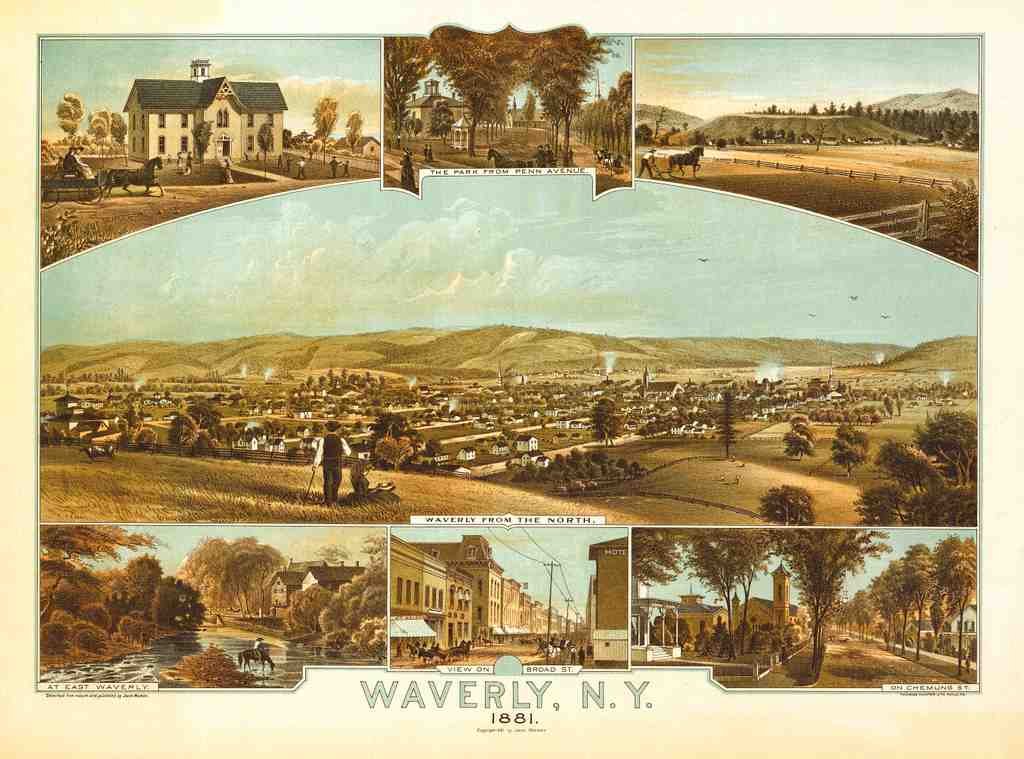 167 Waverly N. Y. 1881 Vintage A4 Photo Print