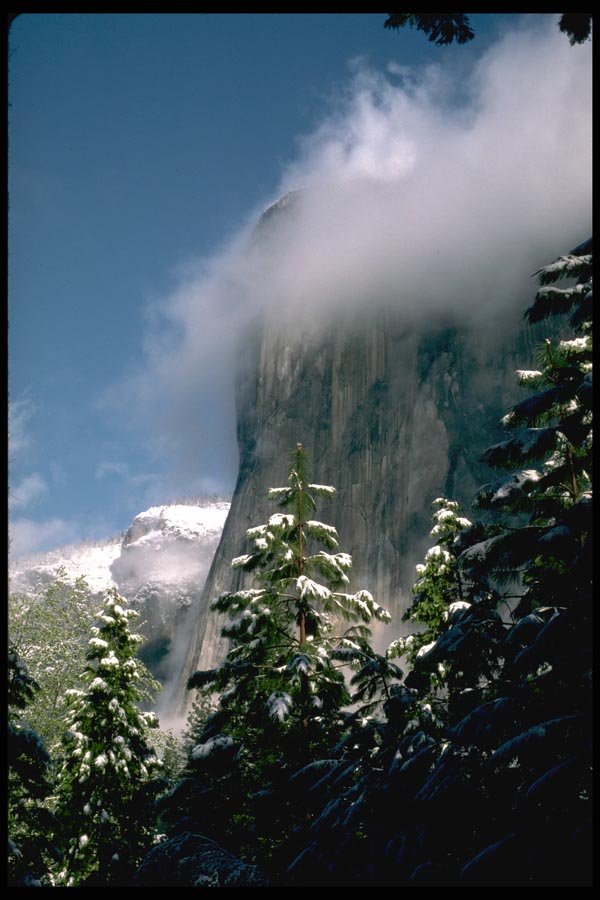 167010 El Capitan Spring Snow A4 Photo Print