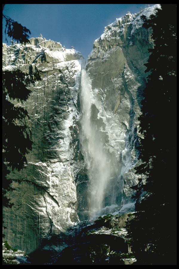 167012 Yosemite Falls In Winter A4 Photo Print