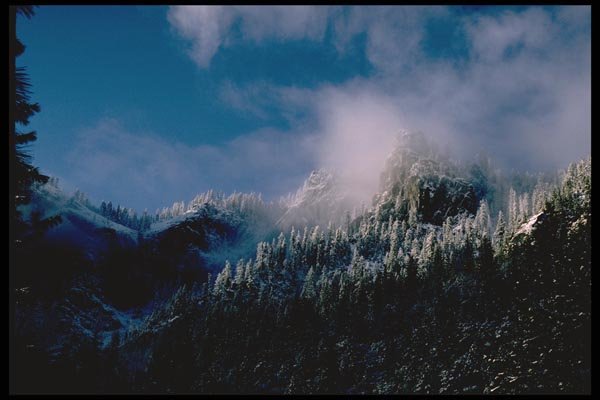 167015 Tunnel View Spring Snow A4 Photo Print