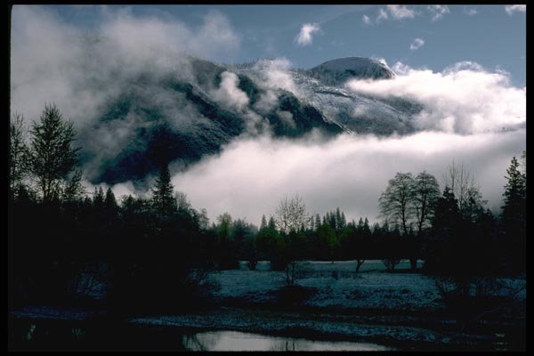 167018 North Dome Spring Snow A4 Photo Print