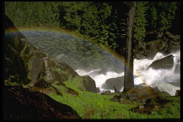 167041 Mist Trail Along The Merced River A4 Photo Print