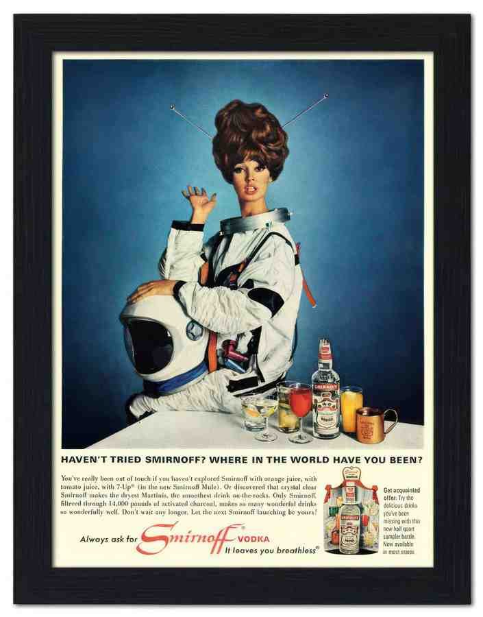 1688 smirnoff drinks advert space 1960s 2 Vintage Advert A4 Photo Print
