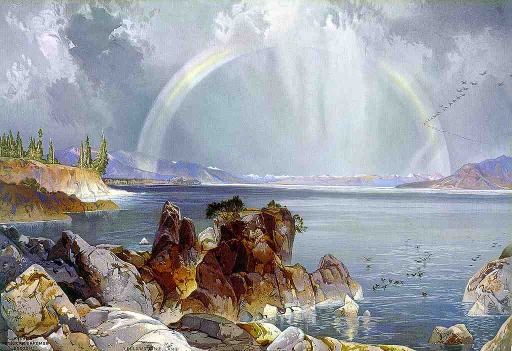 169 Yellowstone Lake 1875 Vintage A4 Photo Print