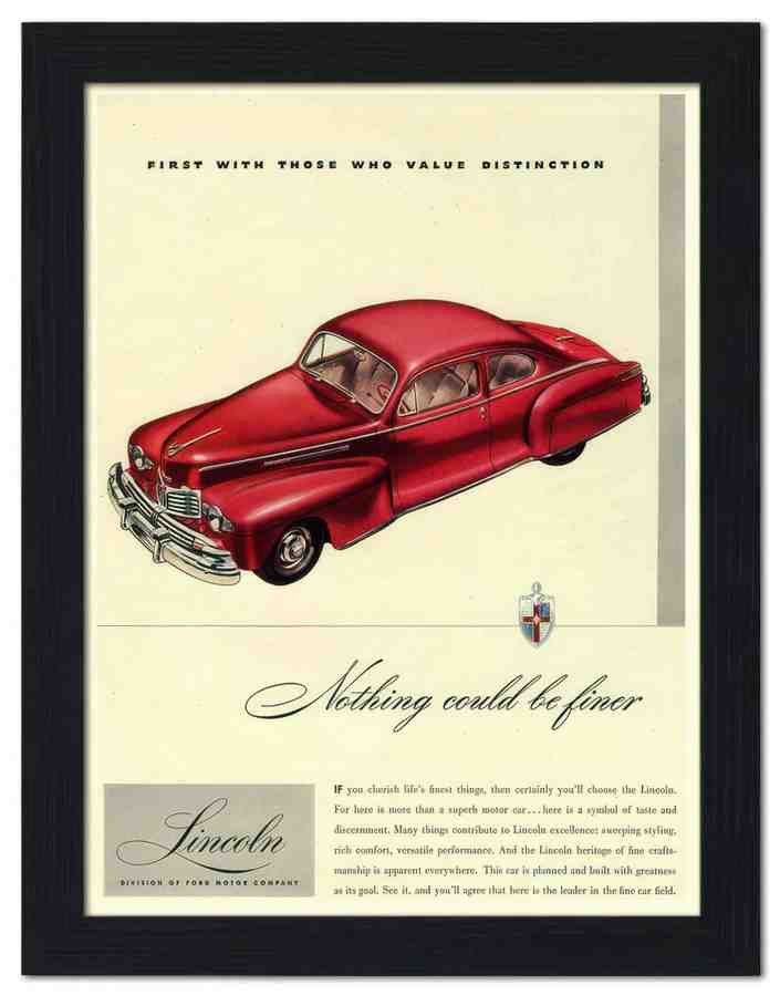 169 lincoln car advert 2 Vintage Advert A4 Photo Print