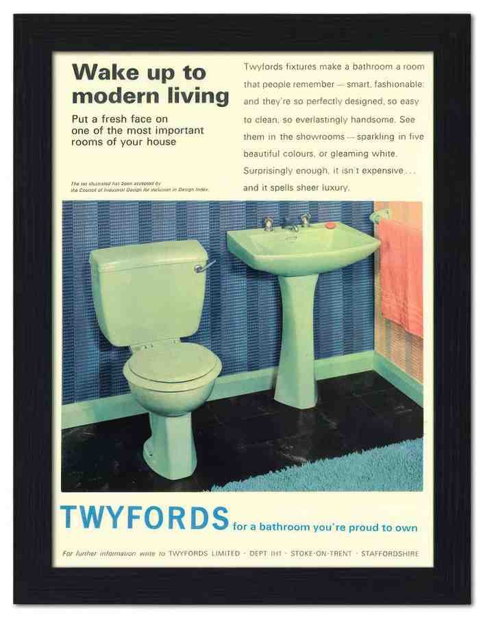 1707 twyfords bathroom 1960s 2 Vintage Advert A4 Photo Print