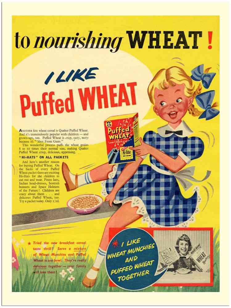 1716 Puffed Wheat Breakfast 1950S advert A4 Photo Print