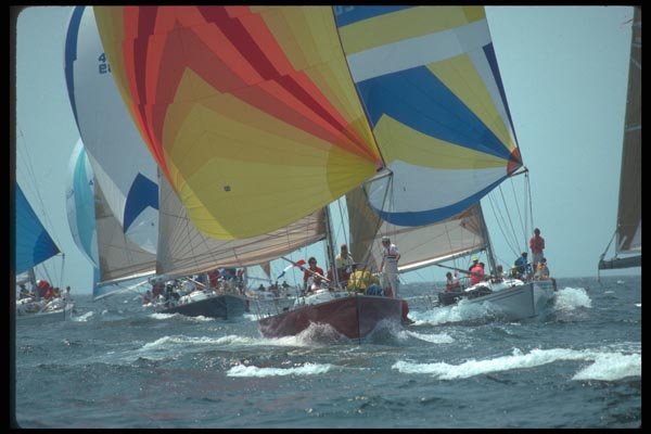 172008 Block Island Race Week, The Competitive Fleet Heads Downwind A4 Photo Print