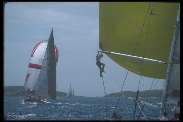 172037 Maxi Yachts Racing In St. Thomas, 1988 A4 Photo Print