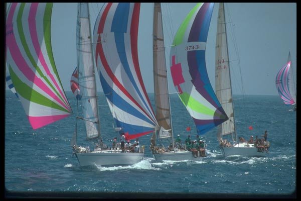 172046 Colorful Action At Antigua Race Week A4 Photo Print