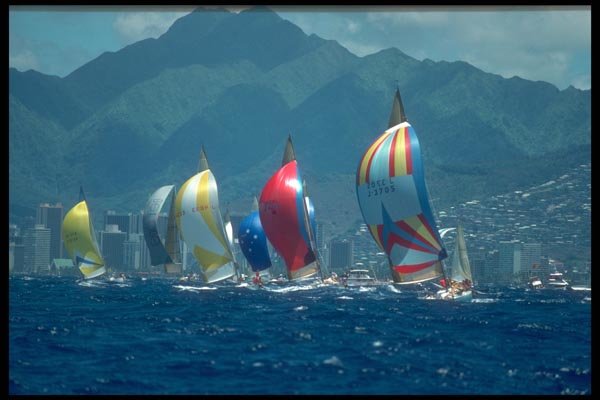 172052 Kenwood Cup One ton Fleet In Front Of Honolulu A4 Photo Print