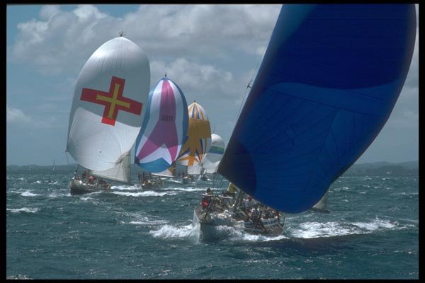172054 Swan Class At Antigua Race Week, 1990 A4 Photo Print