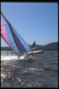 172078 High Torque Hobie 21 Sailing On Penobscot Bay, Maine A4 Photo Print