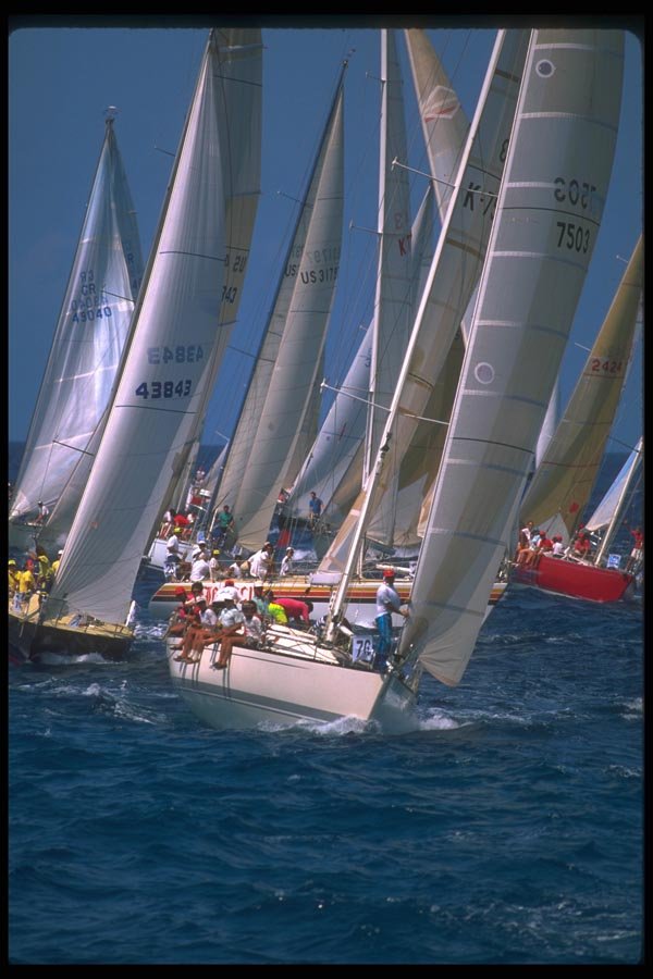 172098 Heavy Traffic At Antigua Race Week, 1991 A4 Photo Print
