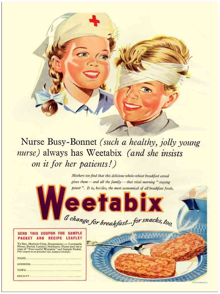 1722 Weetabix Breakfast Nurse 1950S advert A4 Photo Print