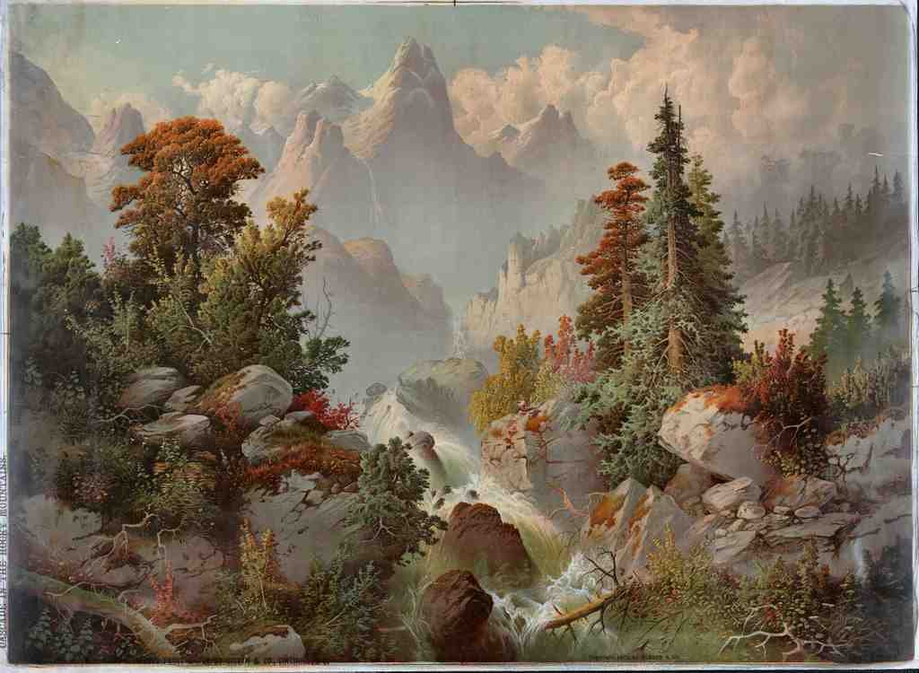 174 Cascade In The Rocky Mountains 1879 Large Format Vintage A4 Photo Print