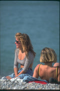 174015 Young Women On The Beach Of Nice A4 Photo Print