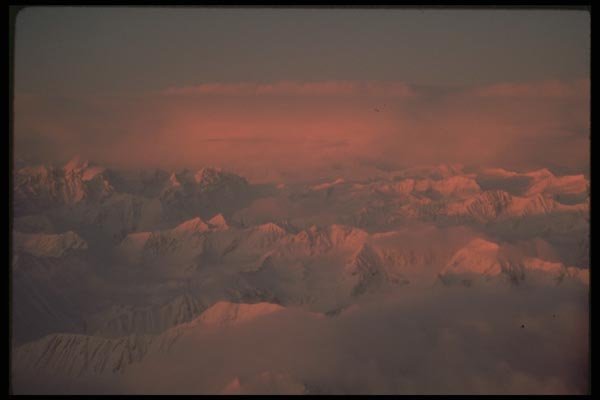 176006 Sunset, Aerial, Chugach Mountains, Alaska A4 Photo Print