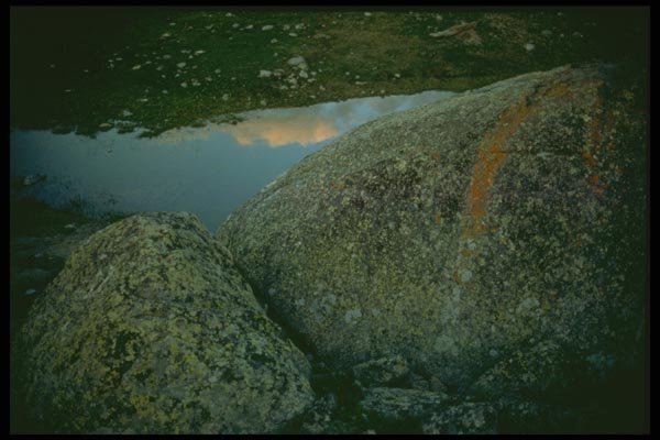 176036 Reflection Of Cloud With Rocks, Wyoming A4 Photo Print