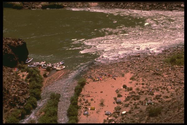177035 Kayakers Camp Along The Colorado A4 Photo Print