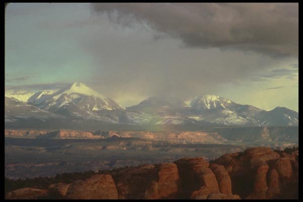 177062 Henry Mountains From Across The Colorado River A4 Photo Print
